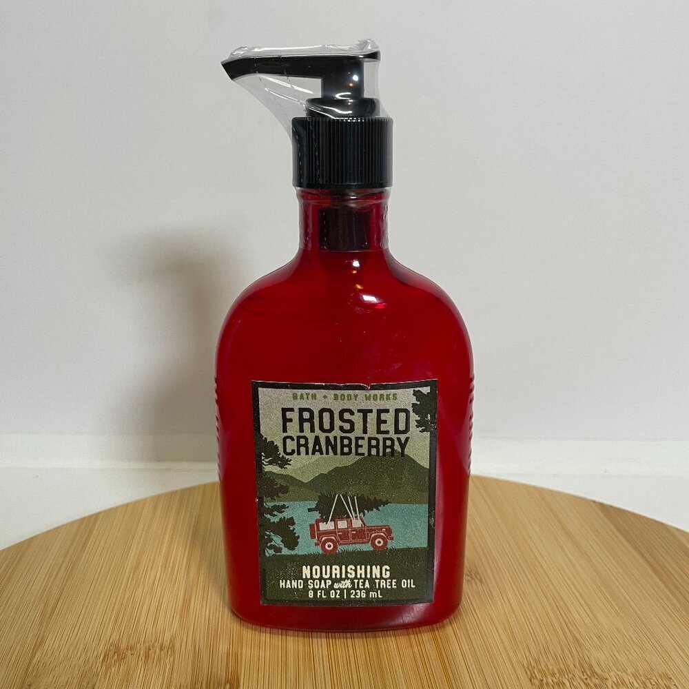 Bath & Body Works Frosted Cranberry Nourishing Hand Soap 8 oz Tea Tree Oil